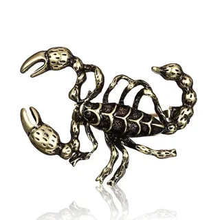 Vintage Gold Scorpion Brooch - Enamel Alloy Animal Pin, Gothic Dark Aesthetic Statement Jewelry for Men & Women