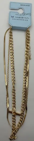 Layered Chain Necklace Women Gold Plated Multi-Strand Cuban Link Chain 40+5cm Adjustable Vintage Street Jewelry