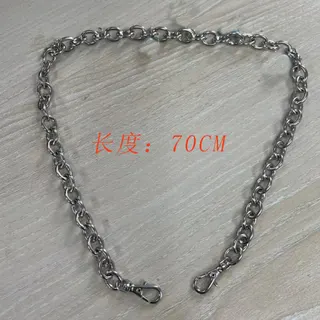 Silver Alloy Chain Belt 70cm Double Lobster Clasp Punk Waist Chain Unisex Fashion Accessory