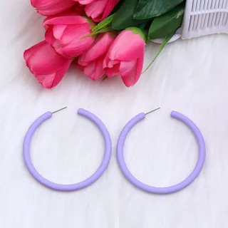 Oversized C-Shaped Hoop Earrings Matte Acrylic Large Circle Ear Hoops 6.3cm Lightweight Statement Earrings for Women