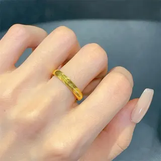 Cat's Eye Brushed Wave Open Ring, Gold Plated Copper Adjustable Wide Band, Vintage Luxury Stackable Finger Ring for Women