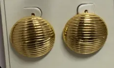 Vintage Gold Round Disc Earrings - 18K Gold Plated Alloy Textured Hoop Earrings, Boho Statement Ear Jewelry for Women