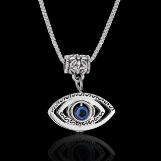 Vintage Elephant Pendant Necklace with Blue Eye, Hollow Cutout Animal Charm, Antique Silver Alloy Box Chain Collarbone Necklace, Adjustable 42+5cm
