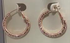 Rose Gold Rhinestone Hoop Earrings for Women - Alloy Micro-Paved Crystal Circle Earrings, French Vintage Face-Slimming Daily Jewelry