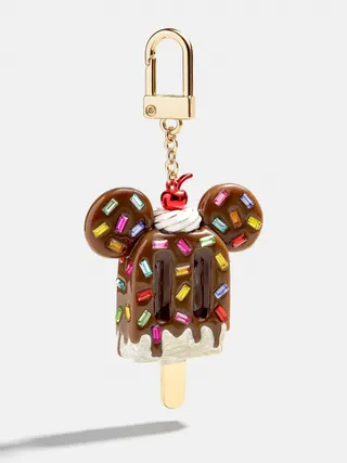 Mickey Mouse Ice Cream Popsicle Bag Charm Keychain, Resin + Alloy with 18K Gold Plated Hook, Colorful Sprinkle Enamel, Cute Disney-Style Bag Accessory Gift