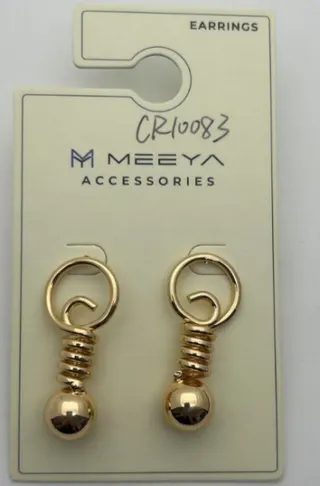 Minimalist Geometric Gold Earrings - Alloy Spiral Coil & Ball Drop Hoop Earrings, French Vintage Lightweight Dangle Earrings for Women