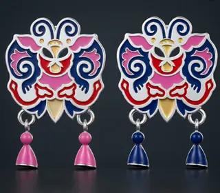 Butterfly Statement Earrings Enamel Alloy Vintage Boho Butterfly Drop Earrings Pink Blue Colorful Dangle Earrings for Stage Party