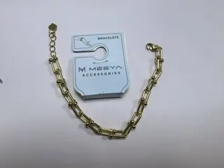 MEEYA Gold Tone Chain Bracelet for Women, 18K Gold Plated Alloy Bead Link Bracelet, Adjustable Extender Chain, Minimalist Layering Jewelry
