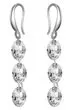 3-Pear Teardrop Zircon Earrings, White Gold Plated Alloy Dangle Earrings, Fish Hook Long Drop Earrings for Women, Wedding Party Daily Jewelry