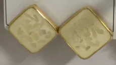 Vintage Square Earrings Women, Geometric Alloy Hoop with Mother-of-Pearl Texture, 18K Gold Plated Fashion Earrings for Daily & Office
