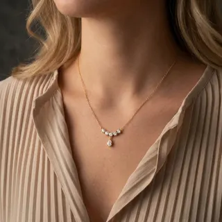 Minimalist Teardrop Zircon Necklace for Women, 18K Gold Plated Stainless Steel Clavicle Chain, Hypoallergenic Tarnish-Free, Adjustable 45+5cm, Elegant Daily & Bridal Pendant