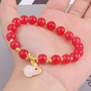 8mm玉兔兔子弹力串珠手链