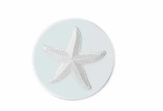 White Starfish Charm Pendant, Alloy with Beaded Texture, Ocean-Style DIY Necklace Accessory, 1pc