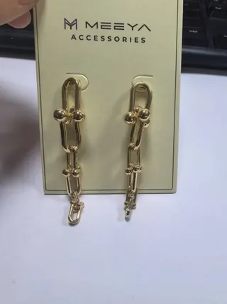 Gold Long Chain Dangle Earrings - 18K Gold Plated Alloy, French Vintage Bead Tassel Hoops, Face-Slimming Elegant Ear Jewelry for Women