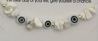 Boho Shell Beaded Bracelet with Evil Eye Nazar Charm, Natural Sea Shell & Gold Accent Beads, Handmade Ocean Vacation Jewelry for Women